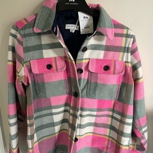 NEW w/Tag Free Assembly Pink Plaid Shacket, Sz. M